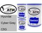 Preview: Hyundai, Cyber Grey, C5G: 500ml Lackdose + 500ml Klarlack + 250ml Härter - Set, von ATW Autoteile West.
